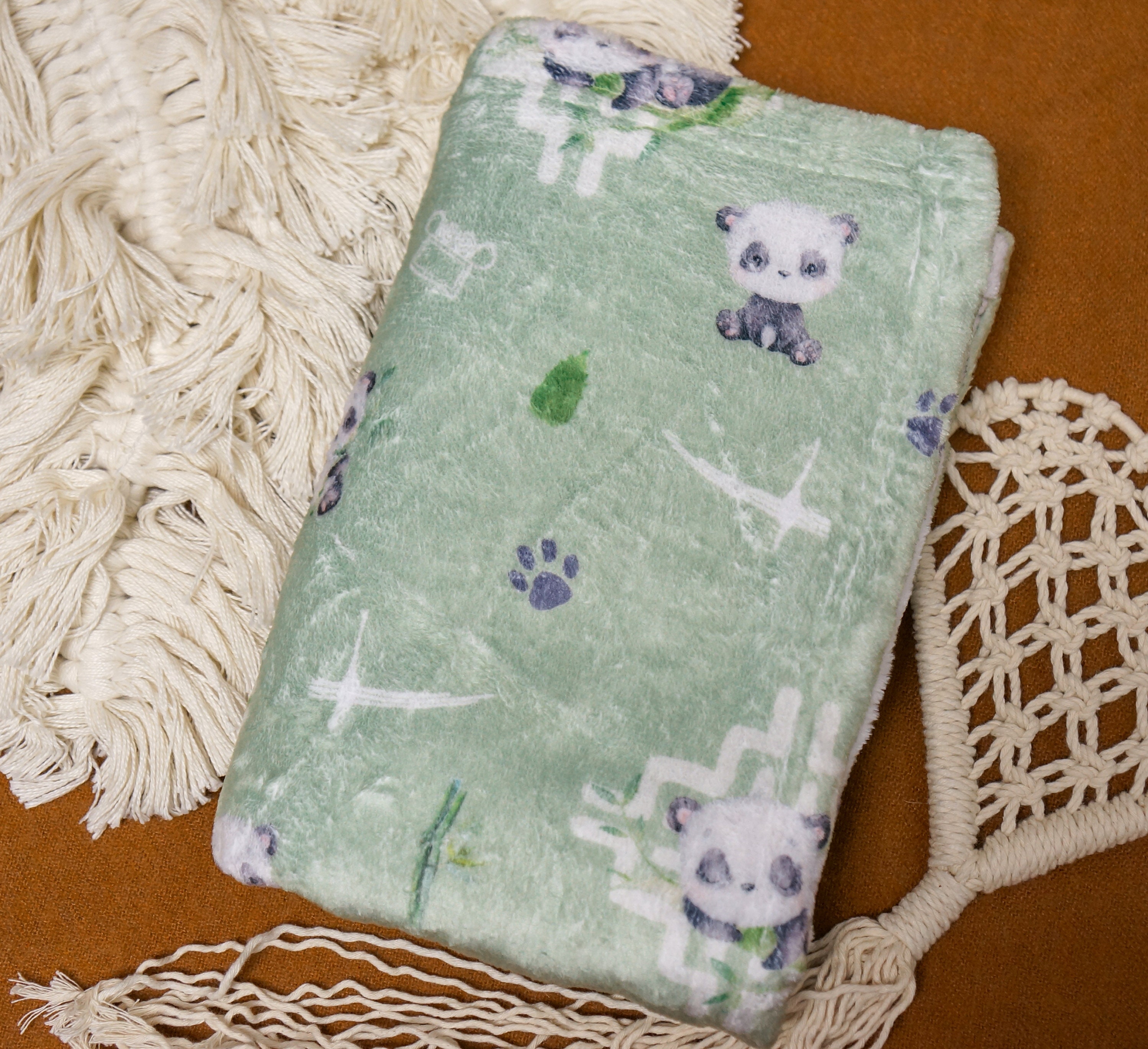 Tiger and Panda Hmong Inspired Minky Blankets Baby Hmong Blankets
