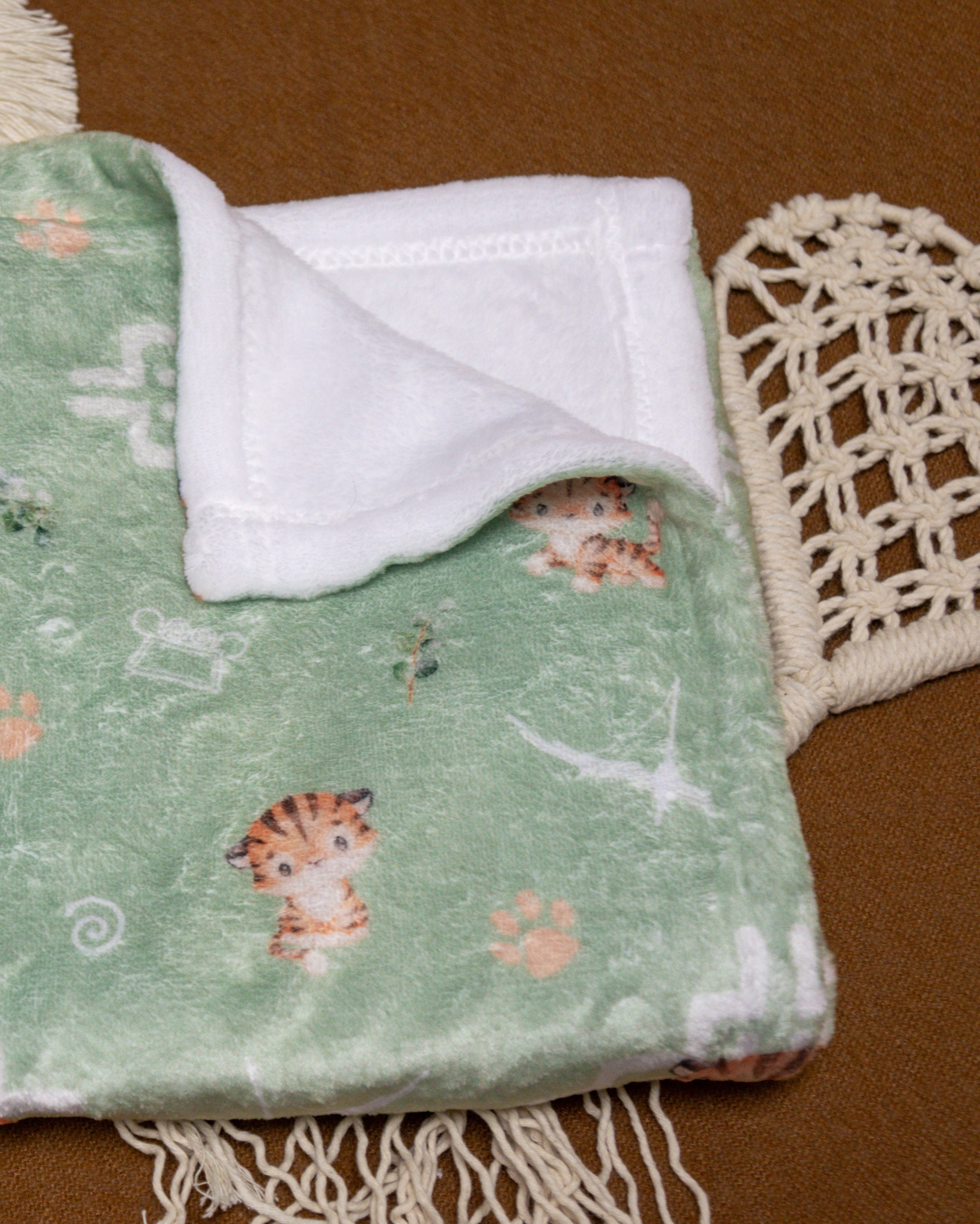 Tiger and Panda Hmong Inspired Minky Blankets Baby Hmong Blankets