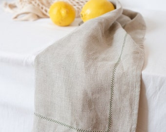 Set of 3 dishcloths. Hemp tea towel. Kitchen towel. Guest, hand towel. Natural dish towel. Decoration stitch