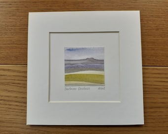 Impresión firmada en miniatura de Dartmoor Bluebells por Adele Hart