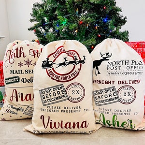 Custom Santa Sack, Christmas Gift Bag, Santa Claus Bag, Personalized Christmas Present Bag, Personalized Santa Sack, Custom Gift Bag