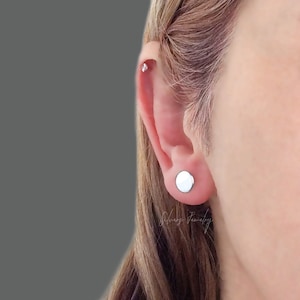 Sterling silver round tiny stud earrings, small minimalist, plain disk pins, cute delicate circle earrings with gold filled option