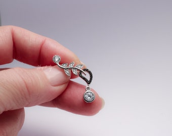 Orecchini Ear Climber Zig-Zag Argento 925 e Zirconi