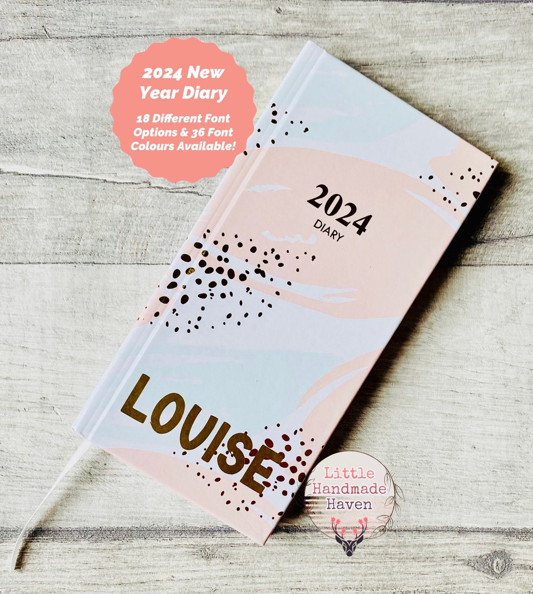Personalised Slimline 2024 New Year Diary Week to View PASTEL Etsy