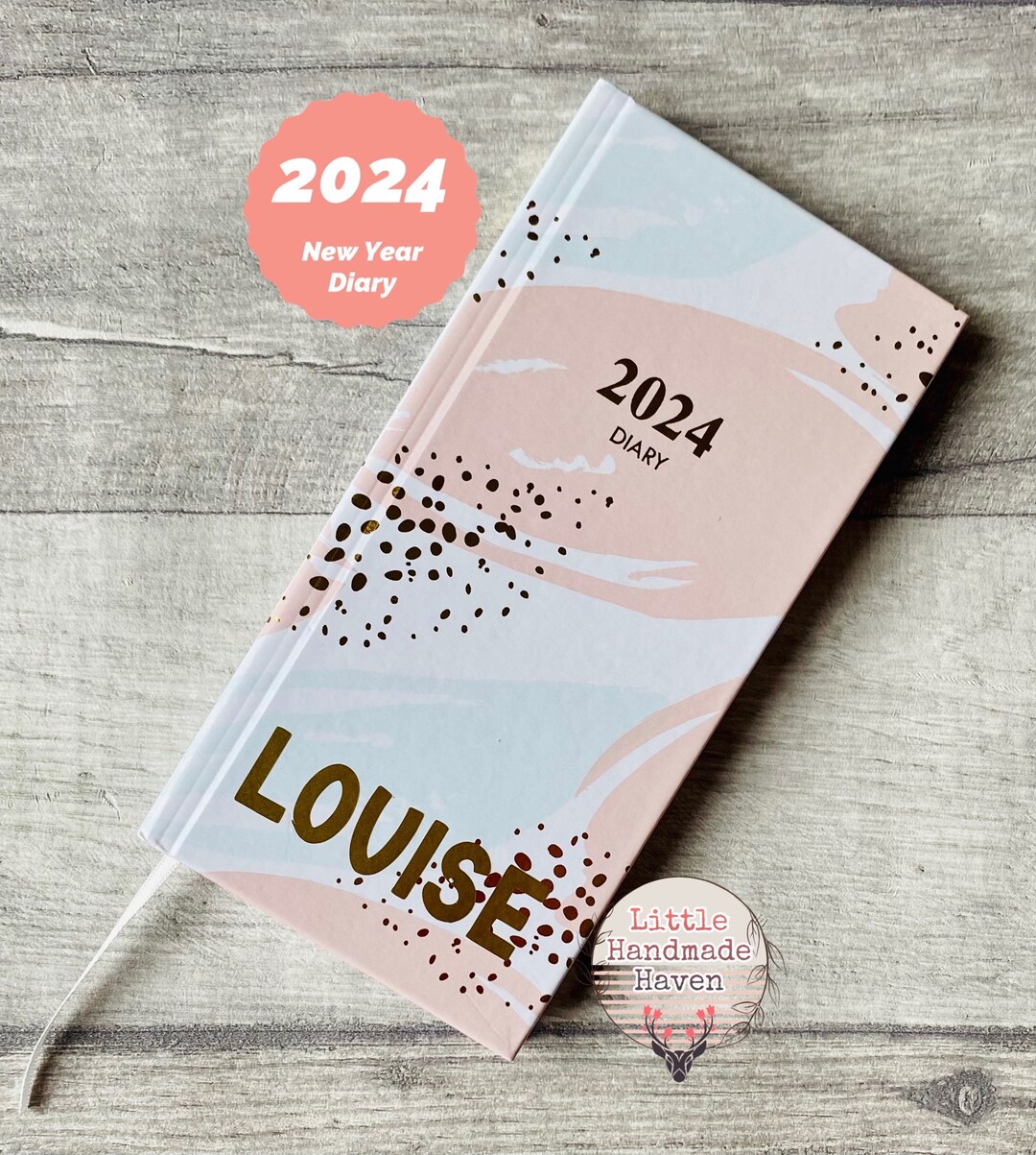 Personalised Slimline 2024 New Year Diary Week to View PASTEL Etsy UK