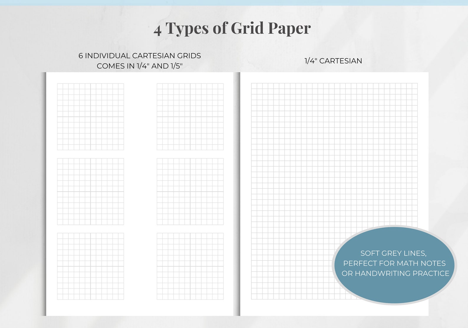 Graph Paper Pack Grid Notetaking Paper Printable Planner Template