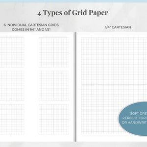 Graph Paper Pack Grid Note-taking Paper Printable Planner Template ...