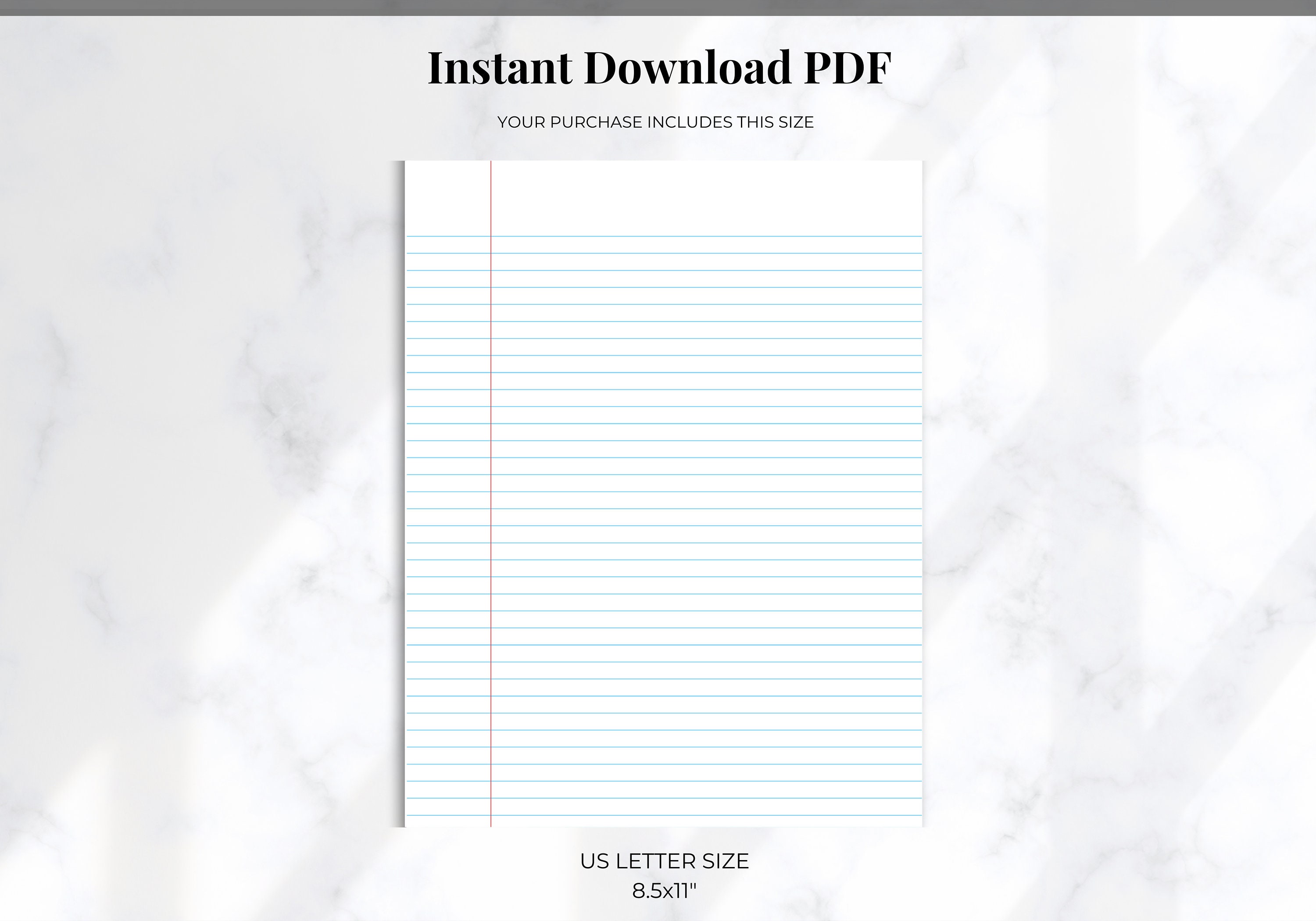 printable notebook paper lined paper bundle us letter size