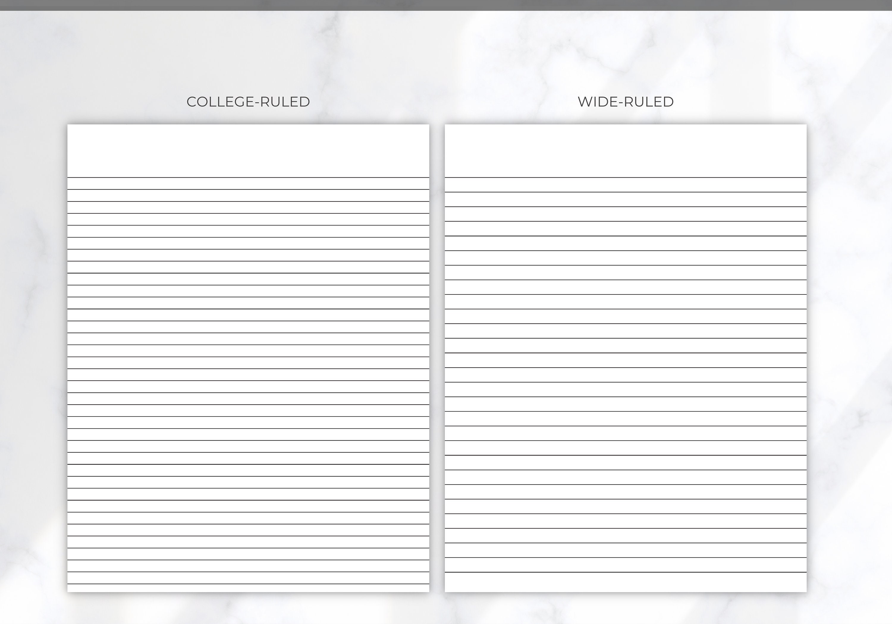 printable notebook paper lined paper bundle us letter size etsy