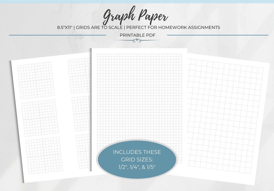 Graph Paper Pack Grid Notetaking Paper Printable Planner Template