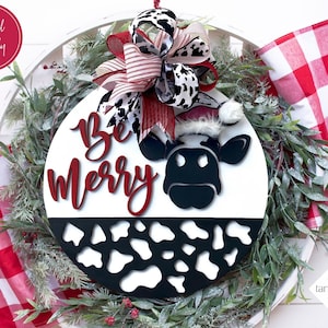 Be Merry Svg, Christmas Welcome Sign Svg, Door Hanger Svg, Front Door Svg, Round Sign Svg, Christmas Glowforge Svg, Laser Cut Files