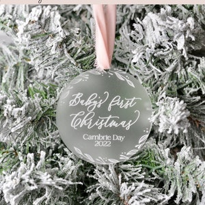 Baby's First Christmas Ornament Glowforge Svg, First Christmas Svg, Personalizable Christmas Ornament Svg, Glowforge Svg,  Laser Cut File