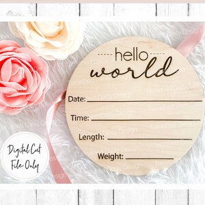 Wooden Birth Stats Svg for Glowforge Baby Announcement Svg ...
