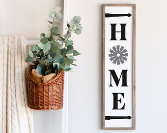Home Sign Svg, Home SVG, Drewniany znak SVG dla Glowforge i Lasers, Windmill Svg, Farmhouse Sign Svg, Cyfrowy plik do cięcia, Cricut, Sylwetka