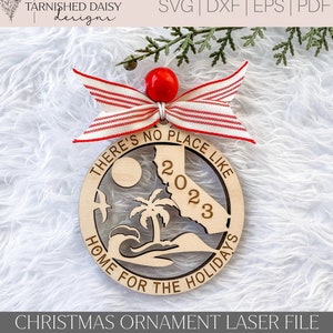 Ornement de Noël Glowforge Svg, il n'y a pas son meilleur endroit que la maison Ornement Svg, Californie Ornement de Noël Svg, Californie Code postal Svg