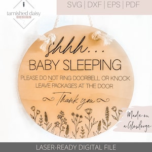 Shhh Svg, Baby Sleeping Svg, Baby Svg, Newborn Svg, Glowforge Svg, Engraving Svg, Laser Cut Files, Svg, DXF, EPS, PDF