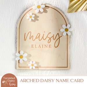 Faire-part de bébé arqué SVG Daisy, nom de bébé, accessoire photo de bébé, première année de bébé, couper fichier, Glowforge, 002