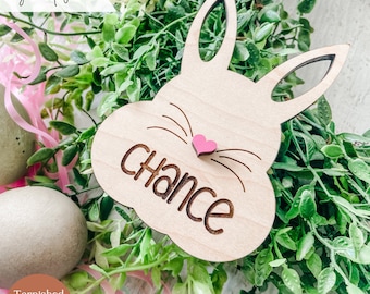 Easter Basket Tag Laser Cut File, Easter Basket Tag Svg, Easter Bunny Tag SVG, Easter Basket Tag for Glowforge and Lasers
