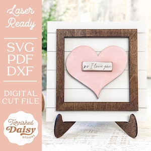 p.d. Te amo SVG Archivo cortado con láser, Letrero de madera svg para Glowforge y láseres, Archivo cortado con láser para decoración del hogar, Te amo svg, Shiplap, Marco, svg