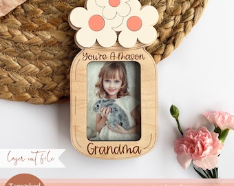 Ímã de geladeira com foto em pote de vidro para o Dia das Mães SVG, presente infantil para mamãe, presente infantil para avó, presentes em pote de vidro SVG, Glowforge, arquivo cortado a laser