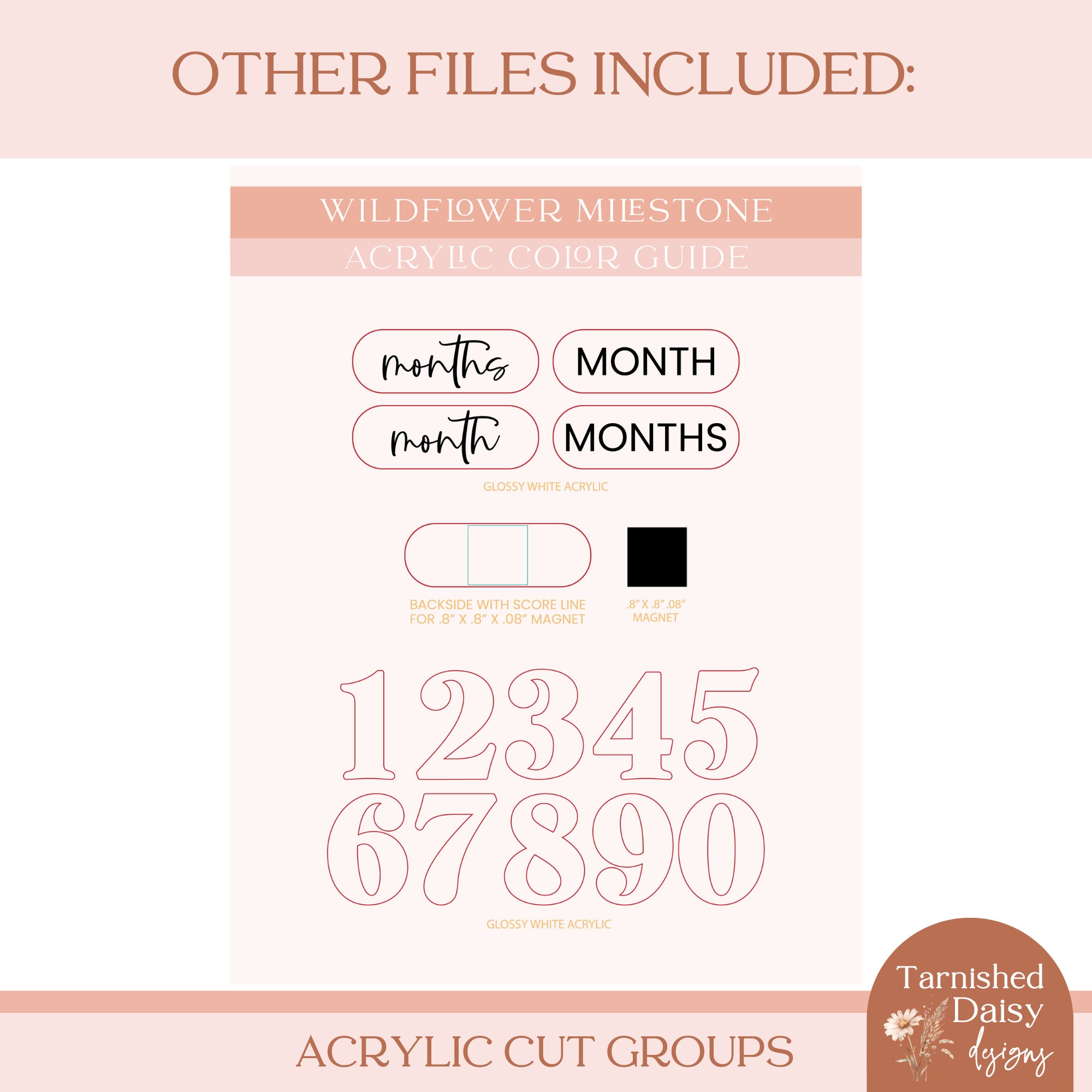 SVG Floral Interchangeable Monthly Milestones Laser Cutting File, Baby ...