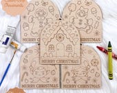 SVG Color-Me Christmas Ornaments, Coloring Ornaments, DIY Coloring Kit, Christmas Craft for Kids, Holiday Art, Christmas Laser File