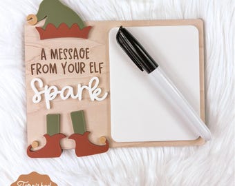 SVG Elf Message Board File, Dry Erase Elf Message Board, Glowforge Christmas Laser File, Christmas Elf, Magical Reusable Elf Prop