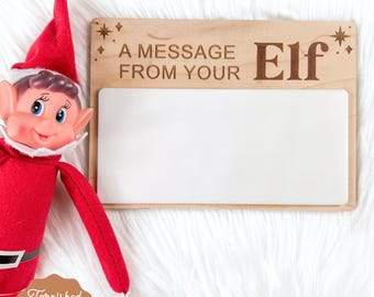 SVG Dry Erase Elf Message Board File, A Message from Your Elf Svg, Glowforge Christmas Laser File, Christmas Elf, Magical Reusable Elf Prop