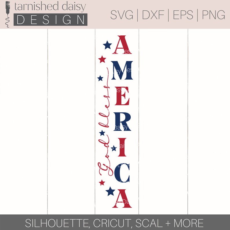 God Bless America Porch Sign SVG, Fourth of July Porch Sign Svg, 4th of July Svg, Patriotic Svg, Independence Day Svg, Porch Sign Svg image 2