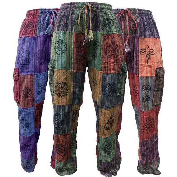 Nepalese Patchwork Stripes Cotton Trousers