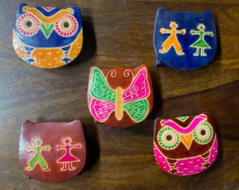Handgemachte indische Geldtasche/Geldbeutel aus Leder