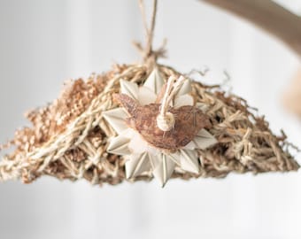Huisvink - foerageerspeelgoed, natuurlijk vogelspeelgoed, klein papegaaienspeelgoed,