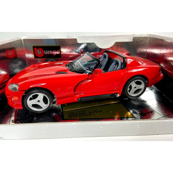 Burago 1:18 Dodge Viper GTS 1996 - Version Chrome, Année 2000 (miniature D'occasion)