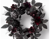 18 quot Halloween Peony Wreath Gothic Decor Wreaths Fall Decor Halloween Decor Holiday Decor Fall Wreaths