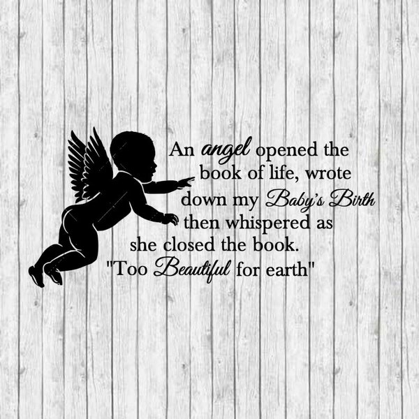 Memorial for infant - Infant loss - SVG and PDF File Only