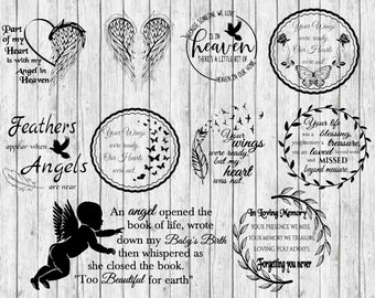 Angel Memorial SVG Bundle: Remembrance Cut Files for Cricut (Digital Download