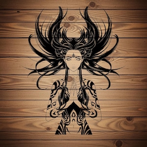 Mystic Goddess SVG: Tribal Feminine Line Art - Cricut & Silhouette