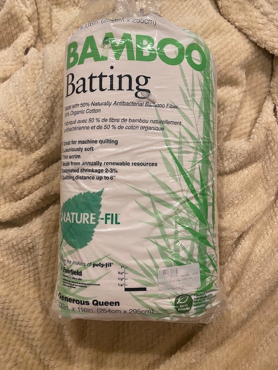 NEW Nature-fil bamboo batting generous queen 50/50 blend machine quilting batting 100“ x 116“ organic cotton and bamboo