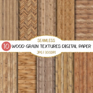 Naadloze lichtbruine houtnerfstructuren Digitaal papier | Voor achtergronden, afdrukken, scrapbooking, planken, natuurlijk, rustiek hout