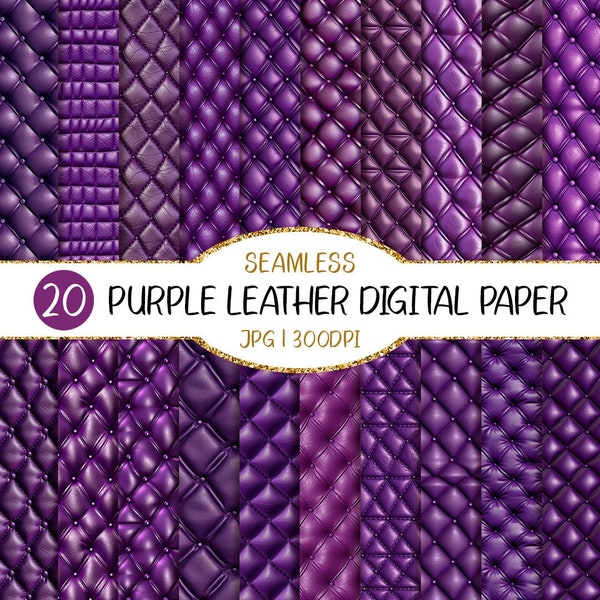 Seamless Purple Leather Digital Paper | Embossing, Real Textures, Rustic, Pattern, Planner Paper, Background, Scrapbooking, Stitch Marks