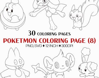 Pokemon Coloring Papers | For Kids PNG SVG Blackline Animal Outline Cartoon Bundle Rayquaza Kyogre Groudon Jirachi Deoxys Latios Latias