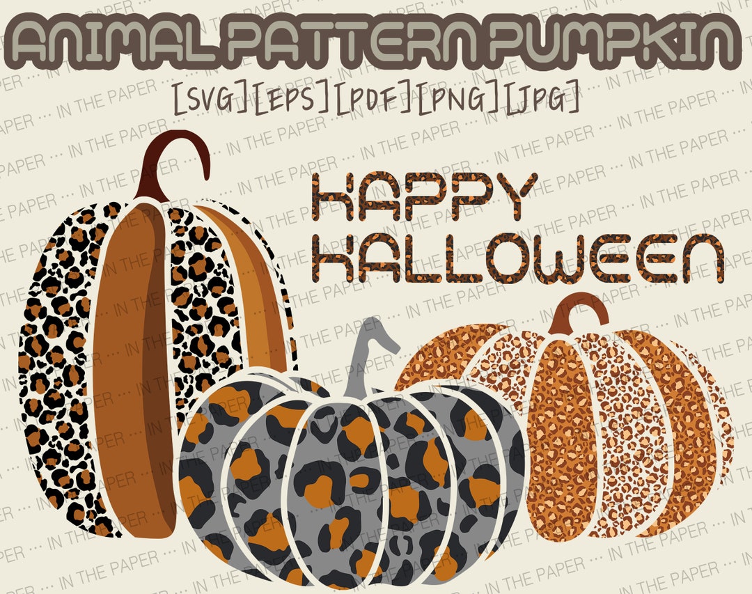 Animal Pattern Pumpkin Png Jpg Svg Pdf Eps Clipart - Etsy