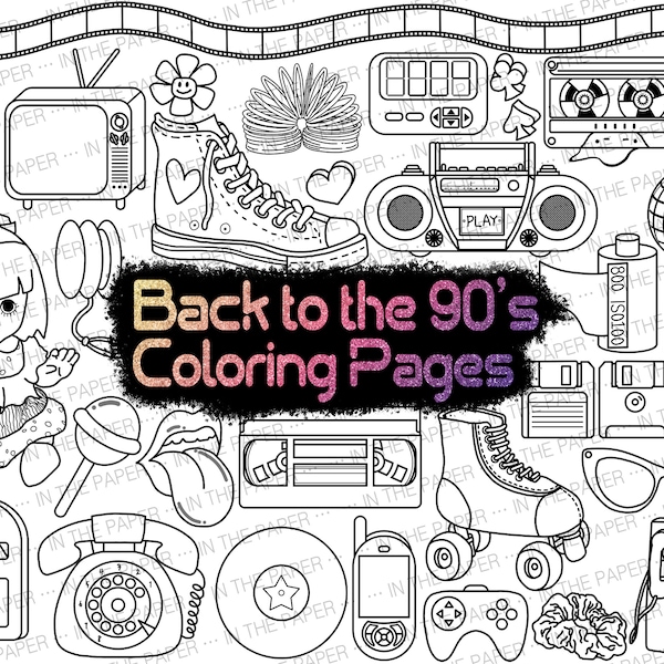 Printable 90s Coloring Pages Etsy