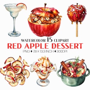 Postre de manzana PNG / Pastel de manzana en acuarela, pastel, pastelería, comida dulce, Clipart