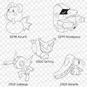 Pokemon Coloring Papers | Kids PNG SVG Blackline Animal Book Plusle ...