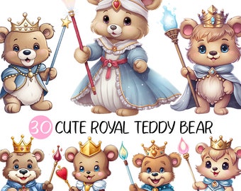 かわいいロイヤルテディベア PNG | 人形クリップアート ドレス マント