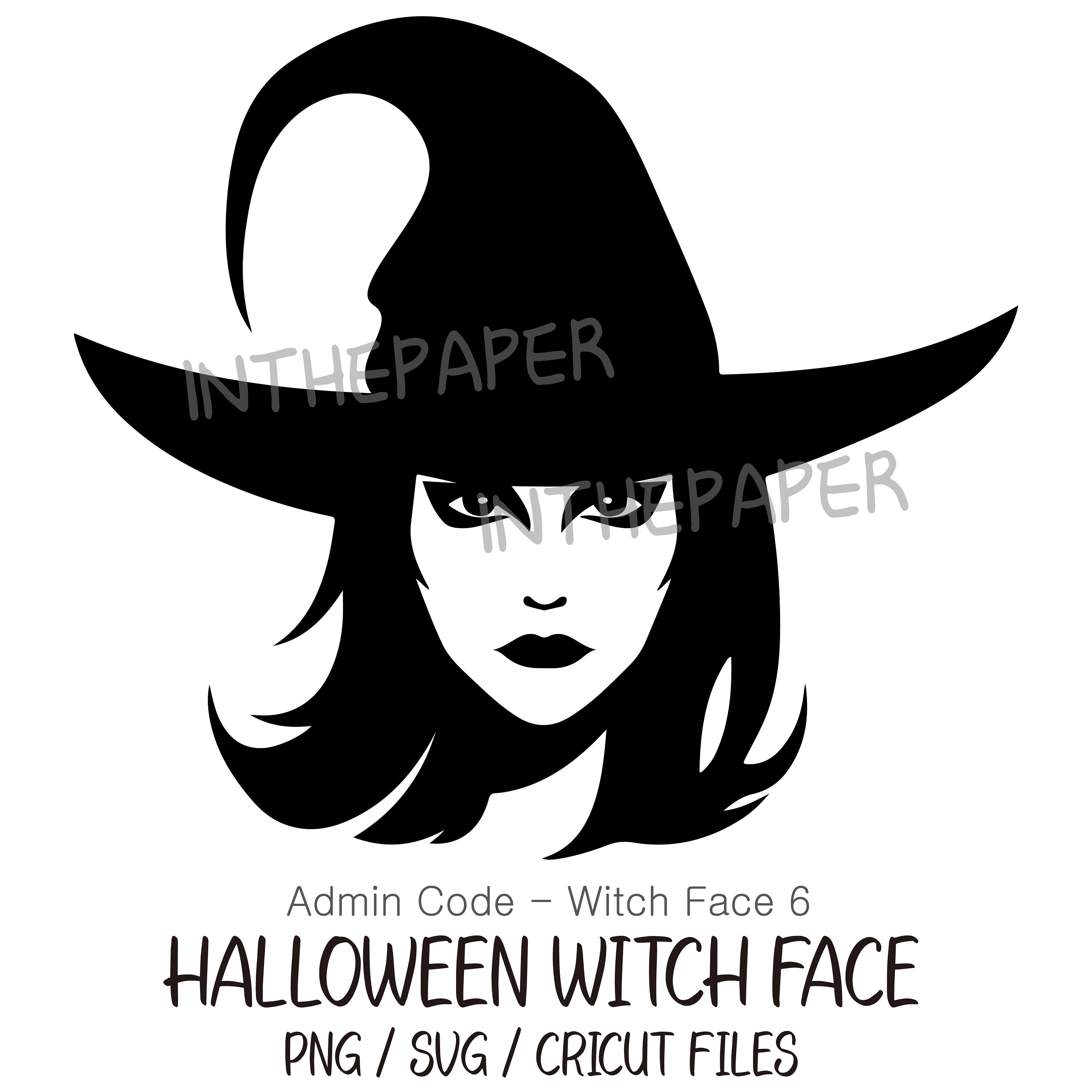 Halloween Witch Face SVG, PNG, Black Silhouette, Line Art, Black and White,  Witch Hat, Woman, Ghost, Princess, Deco, Upper Body - Etsy