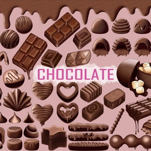 Cioccolato PNG / Carino San Valentino Cacao Clipart Sciroppo Gocciolante Bastoncino Cuore Palla Conchiglia Stella Spiedino Marshmallow Dessert Dolce Dolcetto Illustrazione