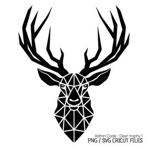 Hertentrofee zwart silhouet SVG | Rendier png gebrandschilderd glas kleurrijke hoorns illustratie unieke dieren in het wild decoraties kunst prachtig ontwerp