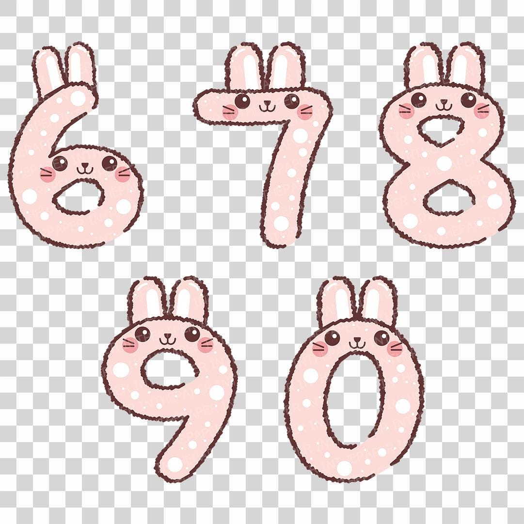 ピンクのウサギのレタリング | かわいいウサギのアルファベット数字
